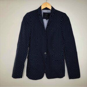 J. Crew Dark Blue Blazer with White Dots
